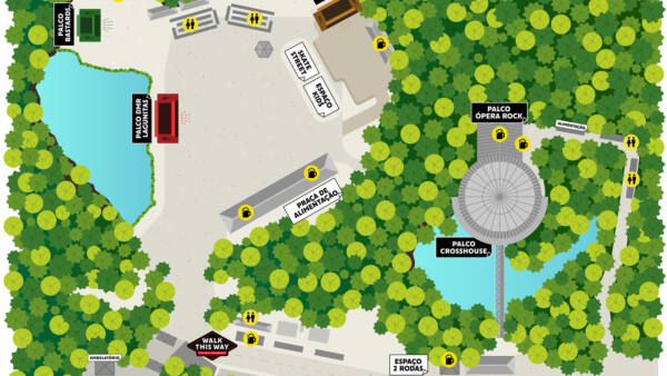 Mapa Festival Crossroads - Dia Mundial do Rock de 2023