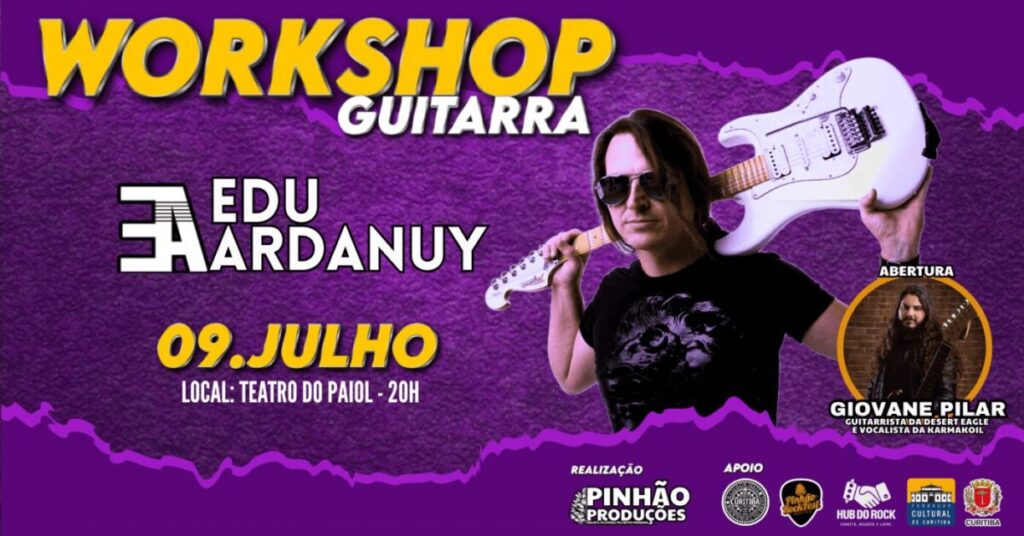 Semana do Rock - Workshop de bateria com Jean Gardinalli em Curitiba e Workshop de Guitarra com Edu Ardanuy em Curitiba