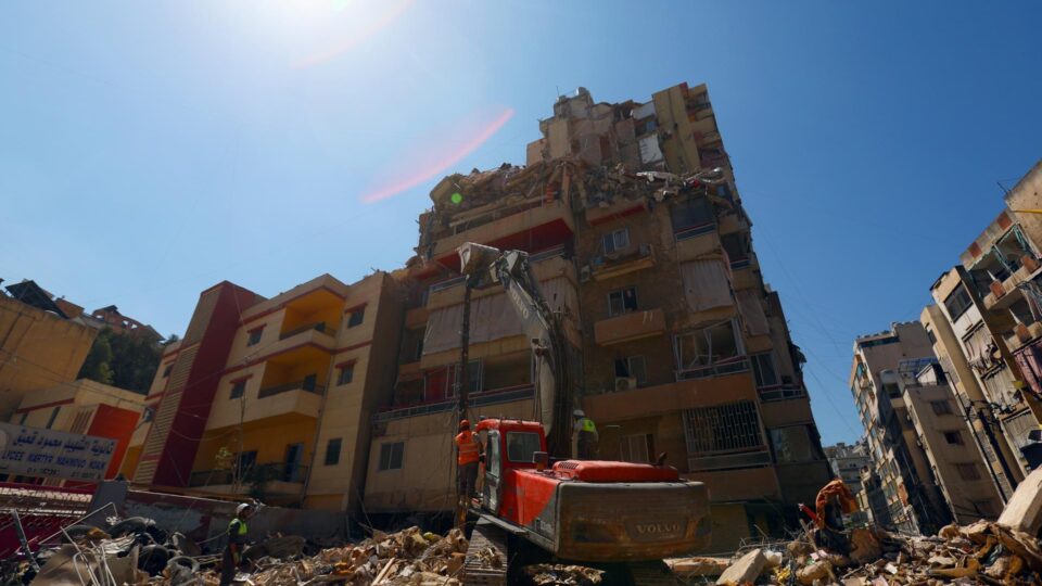 Aftermath of an Israeli airstrike in southern Beirut