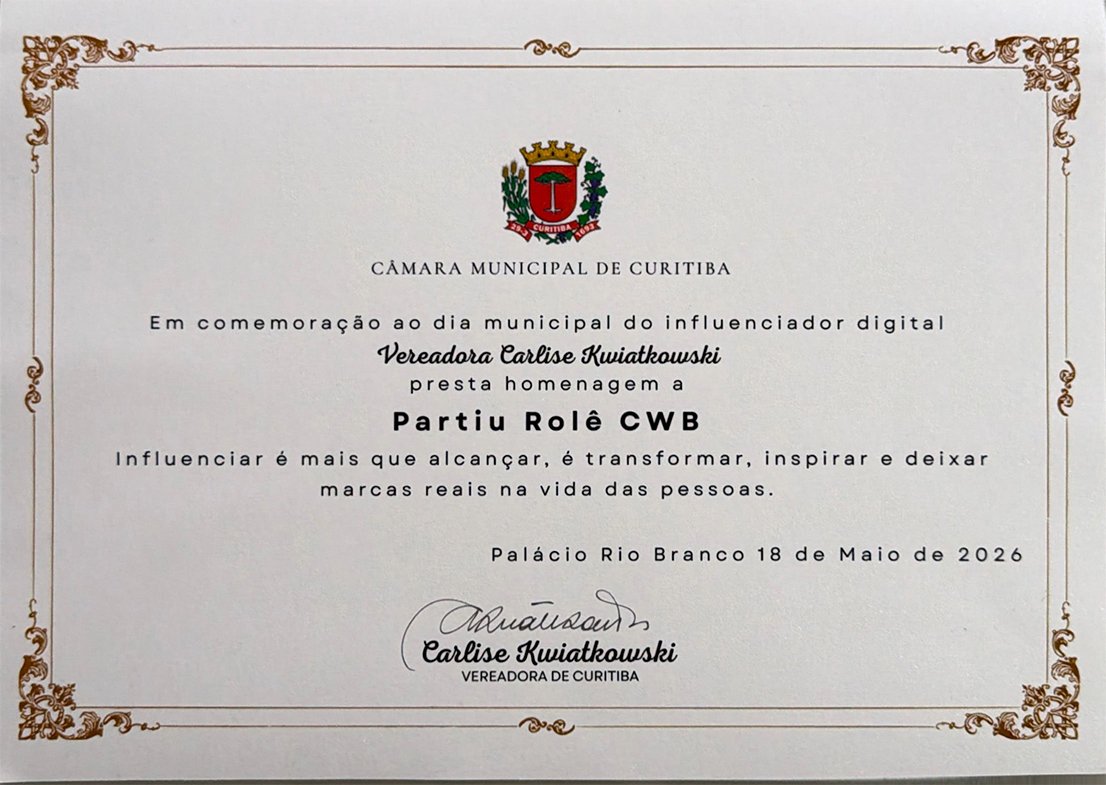 tinymce 6a0cbc2fb0b304.77508929 — Partiu Rolê recebe homenagem na Câmara Municipal de Curitiba no Dia do Influenciador Digital