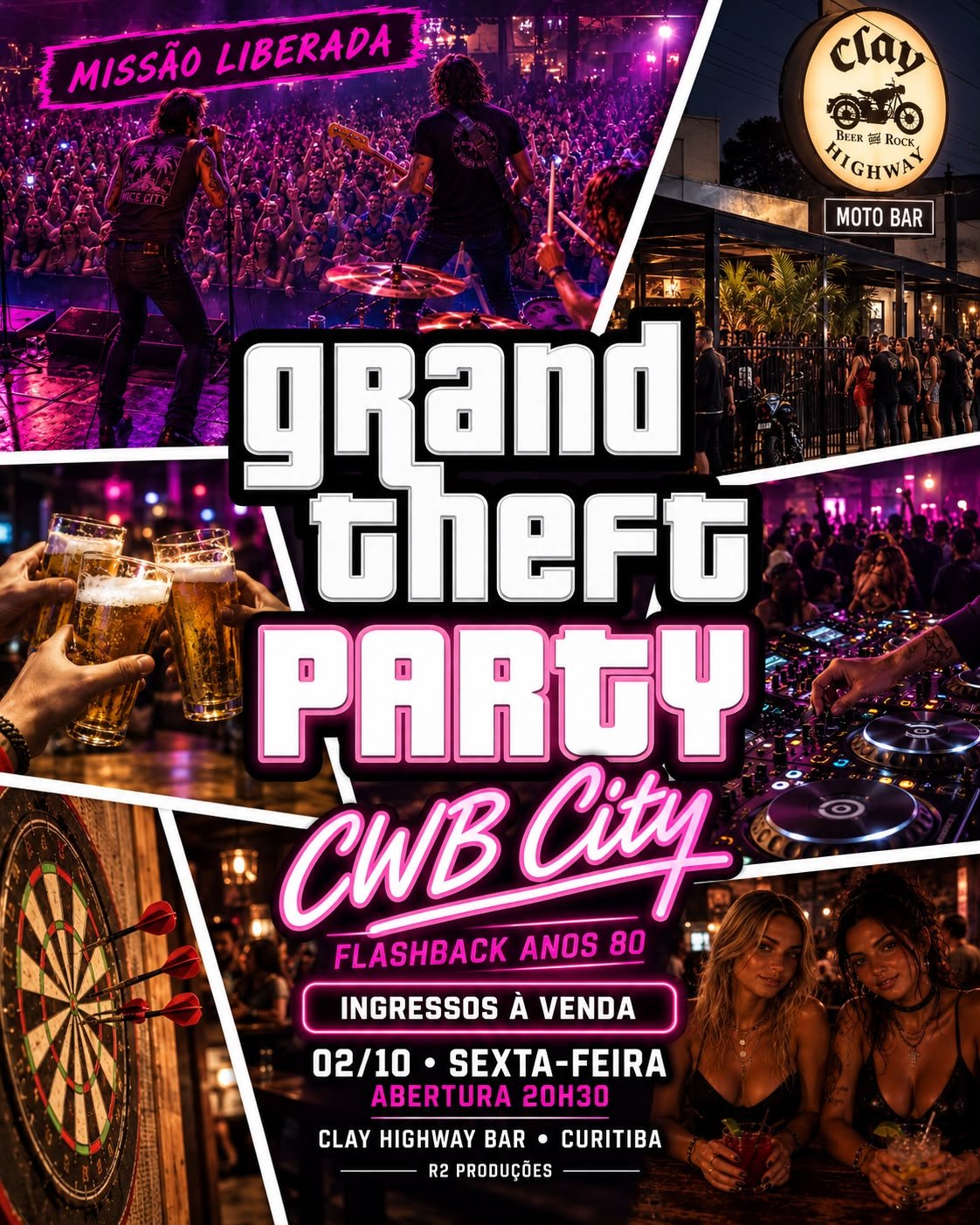 tinymce 6abc15e5681444.88825711 — Grand Theft Party acontece em Curitiba no Clay Highway Bar em 2 de outubro